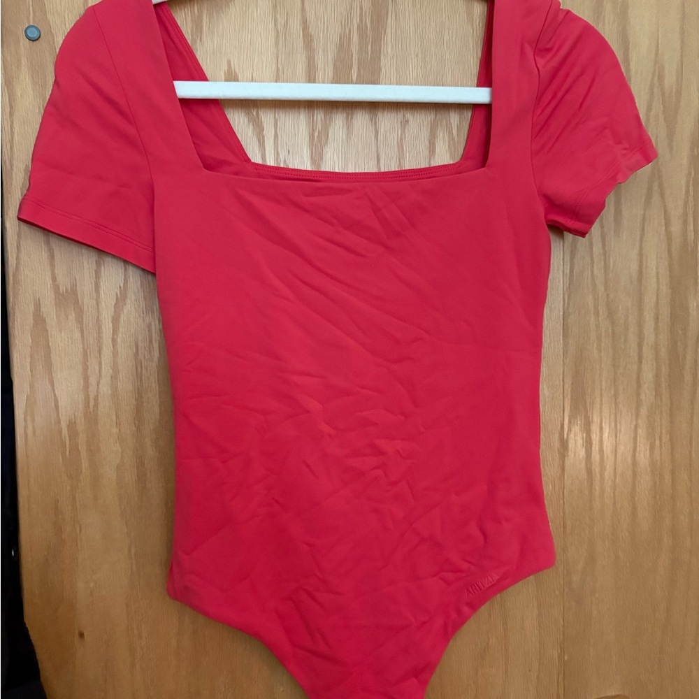 Aritzia Cherry Red Square Neck Contour Top NEW WITH TAGS